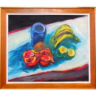 George Chemeche, Still Life Tabletop with Fruit, 1965 For Sale