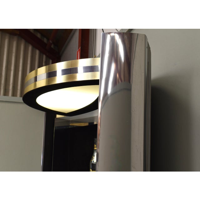 Black Hollywood Regency Bar in Black Suede, Brass and Chrome, 1970s For Sale - Image 8 of 18