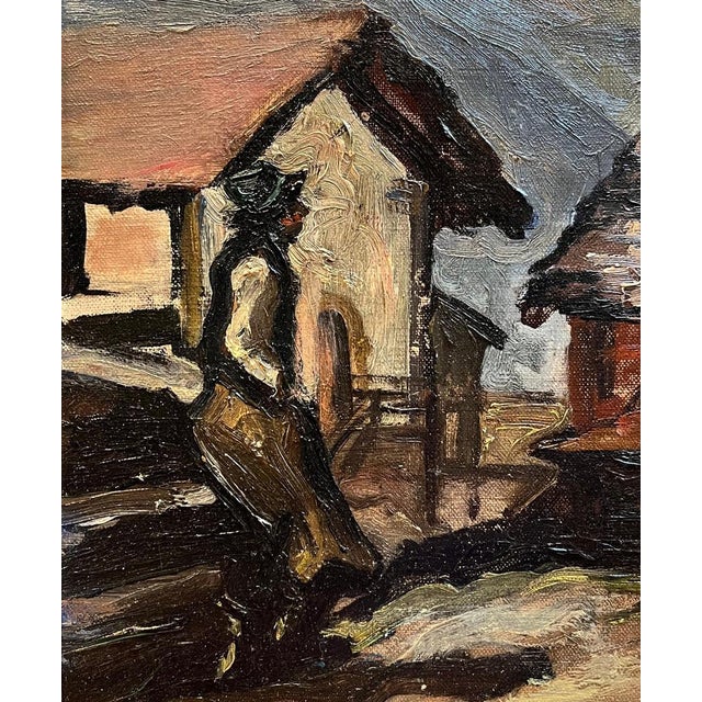 Louis Henri Salzmann, Rural Village, Oil on Canvas For Sale - Image 5 of 12