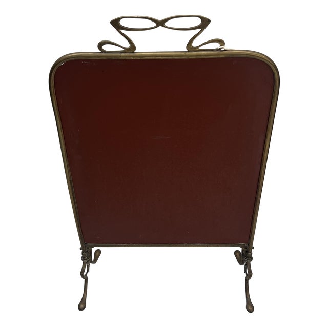 Art Nouveau Mirrored Fire Screen in Brass, 1920s For Sale