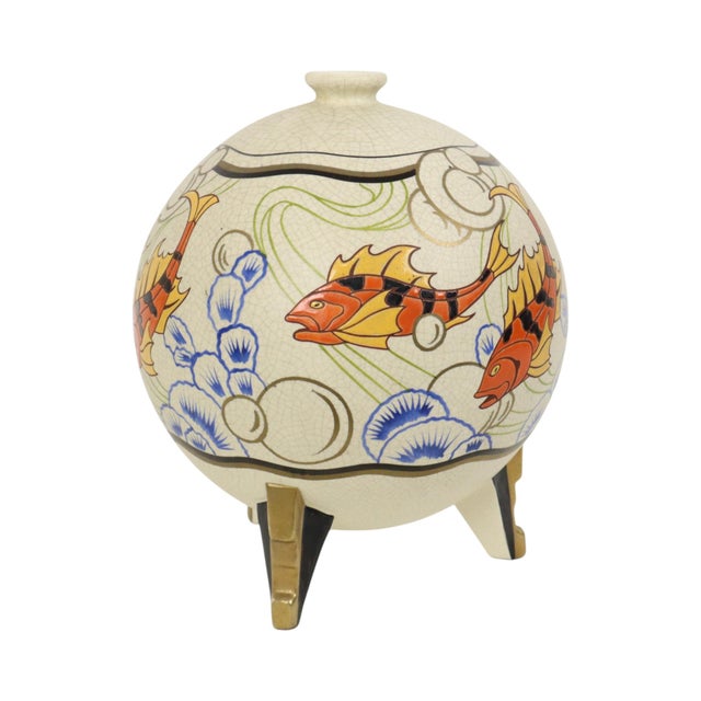 Art Deco Vase with Fish from Orchies, France, 1920s For Sale - Image 11 of 18