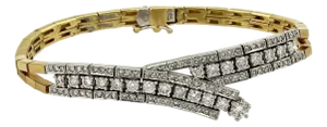 Bypass Diamond 18k Two Tone Gold Link Bracelet