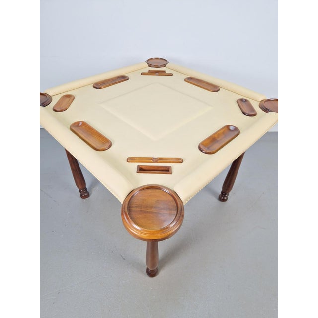 Game Table in Walnut and Leather from Valenti, Spain, 1970s For Sale - Image 17 of 18