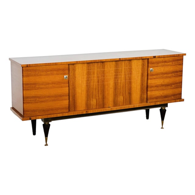 Modernist French Walnut Sideboard by André Arbus, 1960s For Sale