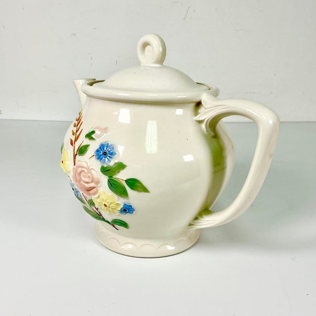 1931 Vintage Farmhouse Boho Chic Art Deco Porcelier Vitreous Large Tea Pot, 8 Cup For Sale - Image 6 of 14