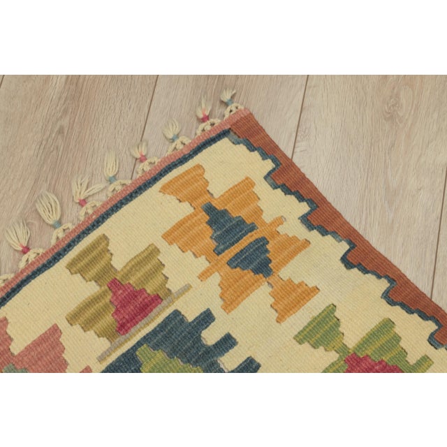 1970s 1970s Tribal Style Geometric Design Handmade Oushak Kilim Rug For Sale - Image 5 of 13