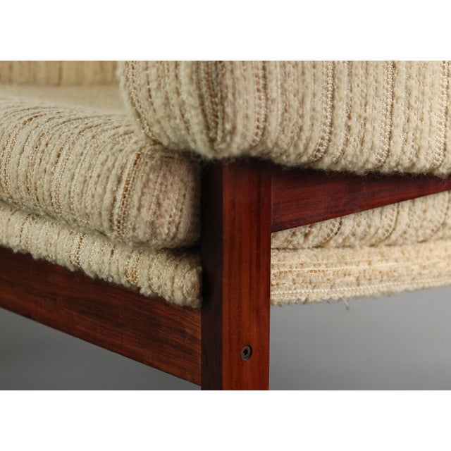 Mid-Century Modern Danish Mid Century Modern Lounge Chairs in Rosewood and Nubby Original Fabric - a Pair For Sale - Image 3 of 10