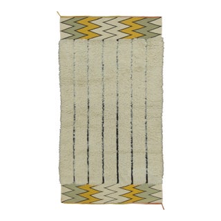 Vintage Scandinavian Style Berber-Inspired Wool Rug, 1940 by Rug & Kilim For Sale