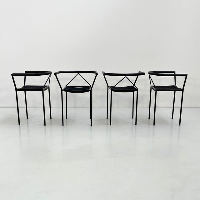 Vintage Poltroncina Chairs by Maurizio Peregalli for Zeus Noto, 1980s, Set of 4 For Sale - Image 6 of 11