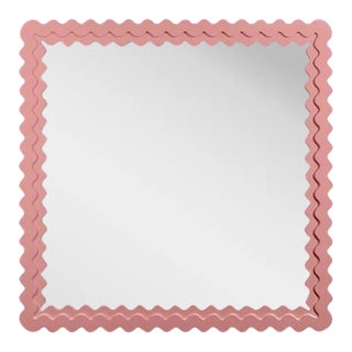 Fleur Home Carnival Chaos Square Mirror in Pink Punch, 48x48 For Sale
