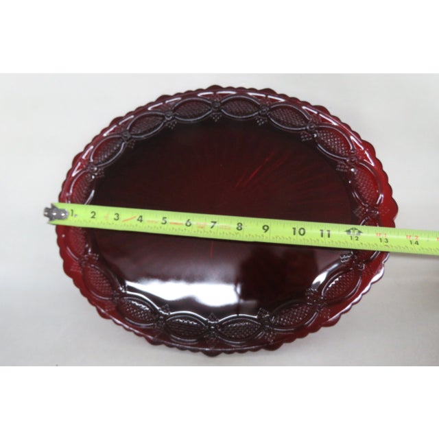Avon 1876 Cape Cod Collection Ruby Red Oval Serving Plate For Sale - Image 9 of 12