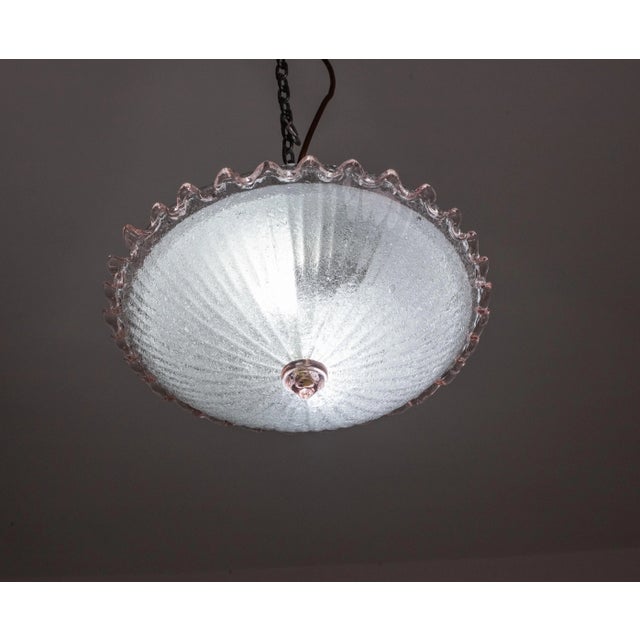 Pink Italian Pink Murano Glass Ceiling Fixture, Murano, 1960 For Sale - Image 8 of 11