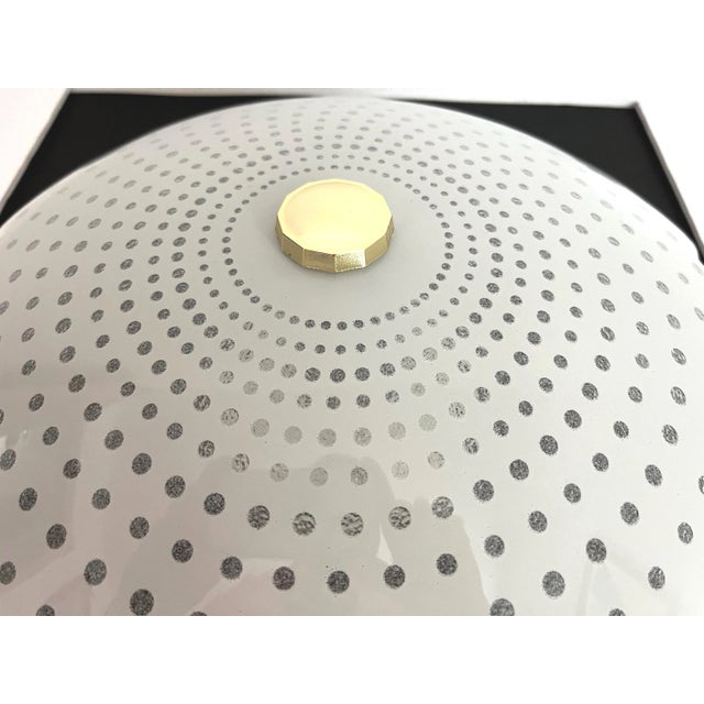 Mid-Century Modern 1950s Ruffled Polka Dot Flush Light For Sale - Image 3 of 16