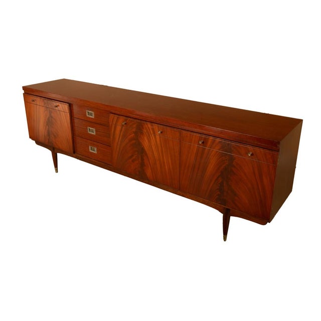 Mid Century Modern Danish Style Teak Mahogany Long Credenza Fully Restored 1966 For Sale - Image 10 of 18