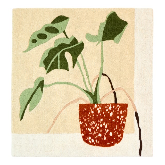 Monstera Handmade Wool Rug by Tiktik, 2010s For Sale