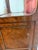 Burgundy Antique French Walnut & Ormolu Mounted Vitrine Display Cabinet With Tufted Fabric Interior For Sale - Image 8 of 10