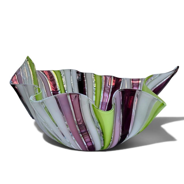 Mid-Century Modern Venini Fazzoletto a Cane Murano Bowl For Sale - Image 3 of 4