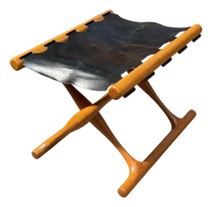 Vintage Folding Oak Stool by Poul Hundevad, 1958