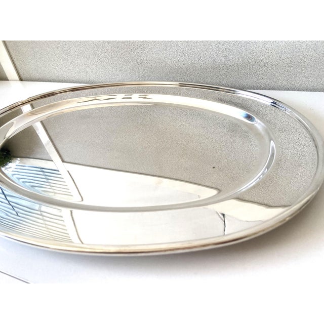 Large Stainless Steel Platter Silver from Bouillet & Bourdelle, 1940 For Sale - Image 6 of 8