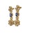 Elegant 18k Yellow Gold Sapphire & Diamonds Dangle Earrings For Sale - Image 4 of 11