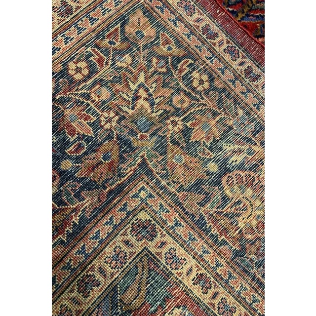 Red Antique Red Persian Kashan Rug For Sale - Image 8 of 12