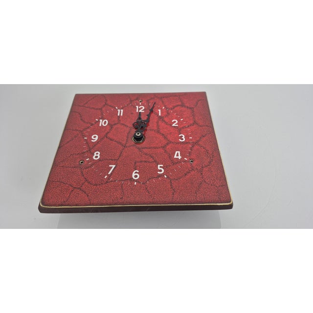 Glazed Ceramic Wall Clock, Germany, 1970s For Sale - Image 3 of 13