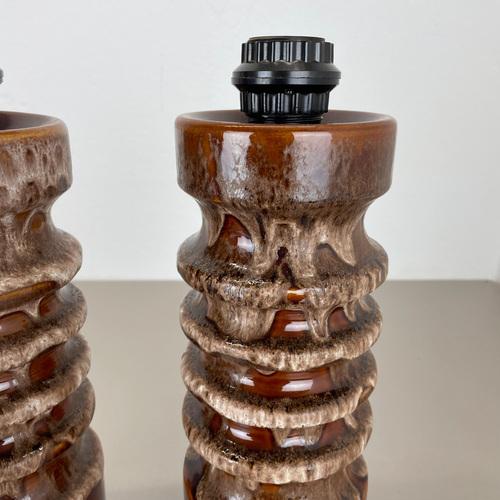 Fat Lava Ceramic WGP Table Lamps from Hustadt Leuchten, 1970s, Set of 2 For Sale - Image 12 of 18