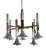 Large Italian Chrome and Brass Trumpet Chandelier attributed to Lumi Milano, 1970s For Sale