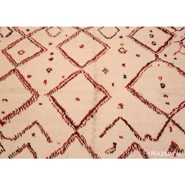 Mid 20th Century Vintage Beni Ourain Moroccan Berber Rug For Sale - Image 5 of 7
