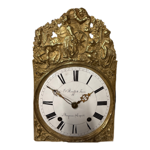 19th C. French Morbier Clock or Comtoise Mouvement