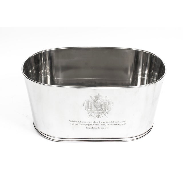Silver Large Vintage Bottle Cooler, 1990s For Sale - Image 8 of 9