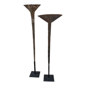 Pair of Antique African Artifacts on Stand