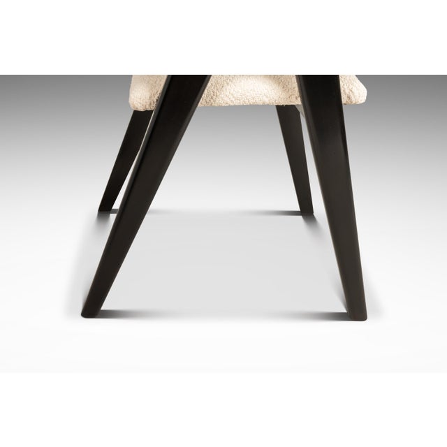 Onyx Set of Four (4) Bespoke Compass Dining Chairs in the Manner of Alan Gould for Knoll in Bouclé Upholstery, Usa, C. 1950's For Sale - Image 8 of 18