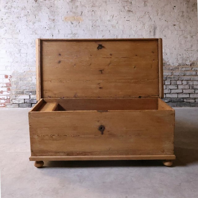 18th Century Baroque Dower Pine Trunk, Circa 1760 For Sale - Image 5 of 7