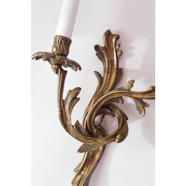 Large Louis XV Style Rockery Bronze Wall Light, 1920s For Sale - Image 3 of 5