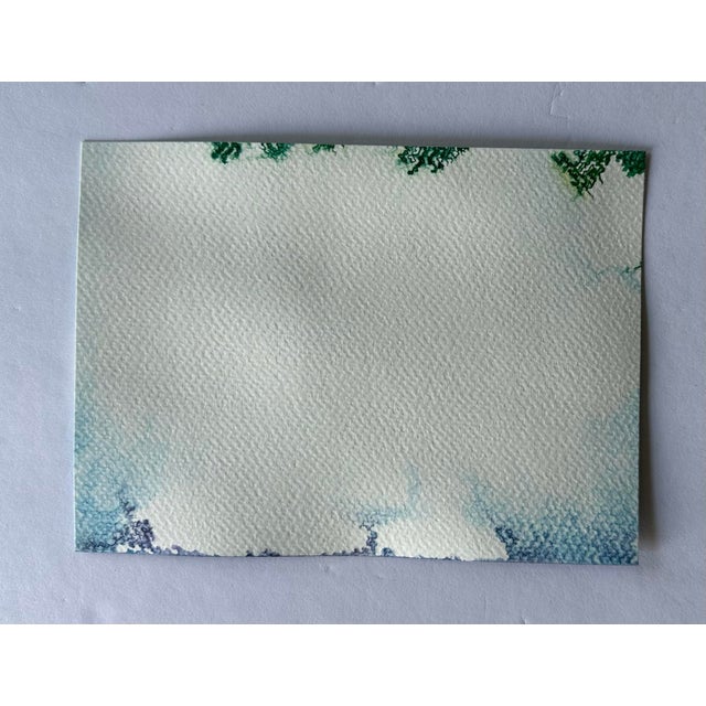 Contemporary Signed Original Watercolor Landscape “Evening Clouds” For Sale - Image 3 of 3