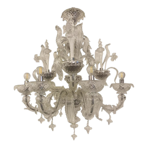 Murano Chandelier in Transparent Glass