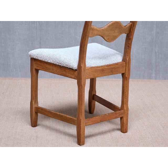 Danish Dining Chairs in Oak and Rubelli Bouclé by Henning Kjærnulf, 1960s, Set of 6 For Sale - Image 11 of 17