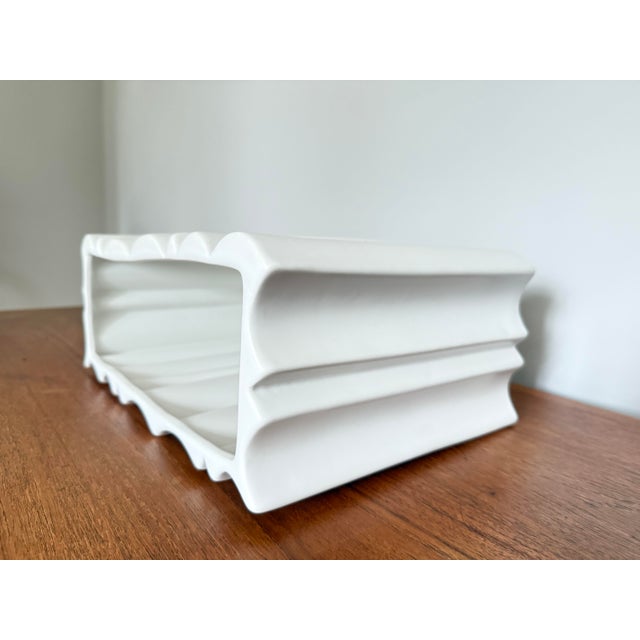 White Contemporary Large Columnar Rectangular Vase or Planter For Sale - Image 8 of 8