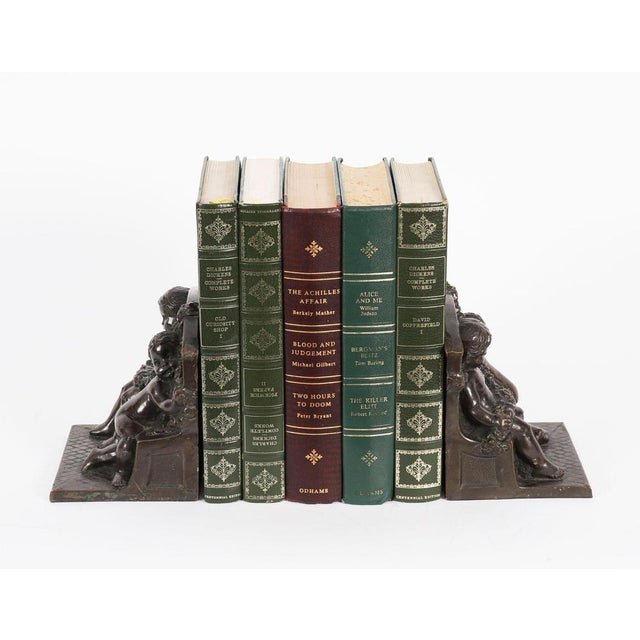 Antique Bronze Classical Cupid Bookends, 1800s, Set of 2 For Sale - Image 4 of 17