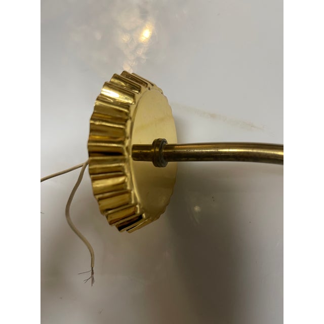 Mid-Century Modern Italian Glass & Brass Wall Sconces in the style of Stilnovo, 1960s, Set of 2 For Sale - Image 3 of 12