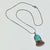1970s Vintage Southwestern Navajo Boho Chich Turquoise, Coral & Sterling Pendant Necklace For Sale - Image 9 of 13