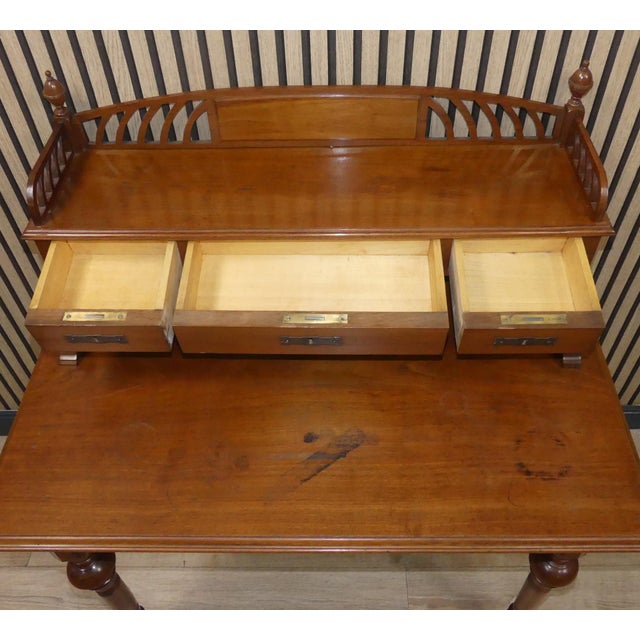 Wilhelminian Desk with Attachment & Drawers, 1960s For Sale - Image 9 of 12