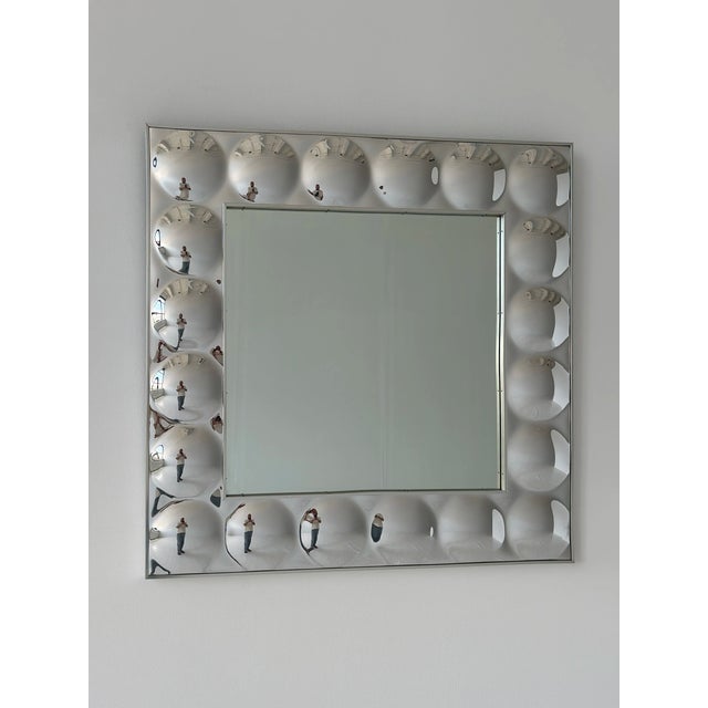 Vintage Large-Scale Op-Art Mirror by Turner, Circa 1960s-70s. Constructed from molded plastic in a mirrored bubble form...