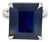 Natural Solitaire Sapphire Ring 6.5 14k W Gold 7 TCW Certified For Sale