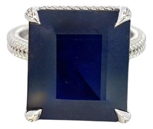 Natural Solitaire Sapphire Ring 6.5 14k W Gold 7 TCW Certified