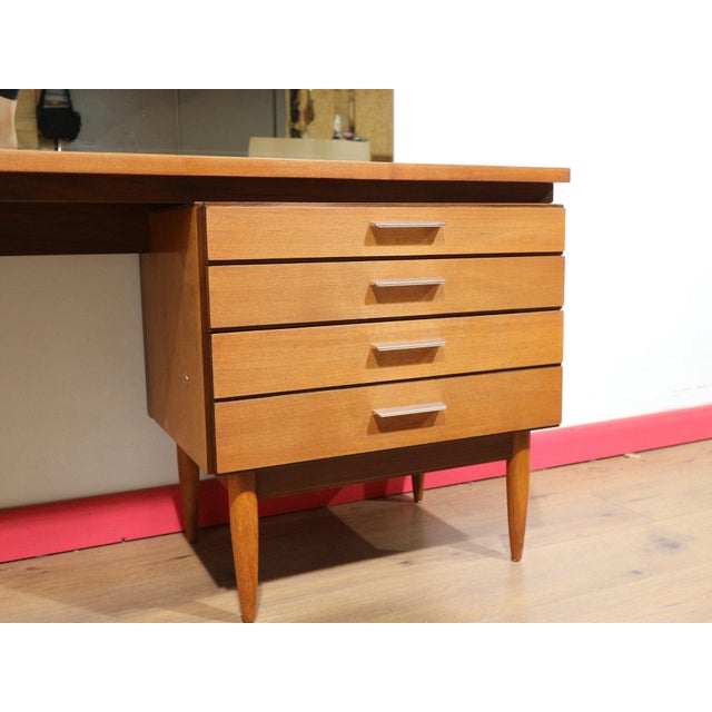 Mid Century Modern Vintage Teak Desk Vanity by White and Newton Danish Style For Sale - Image 4 of 17