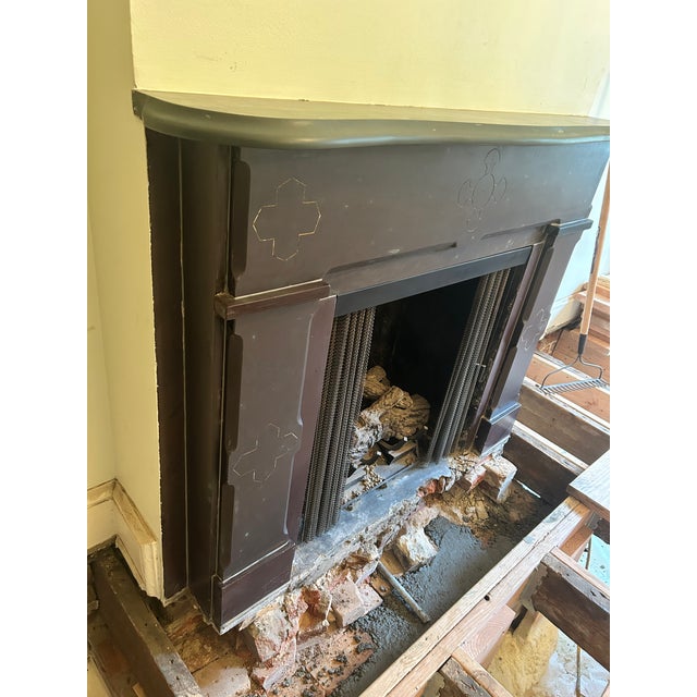 Victorian Late-19th-Century Victorian Slate Fireplace Mantel/Surround For Sale - Image 3 of 10