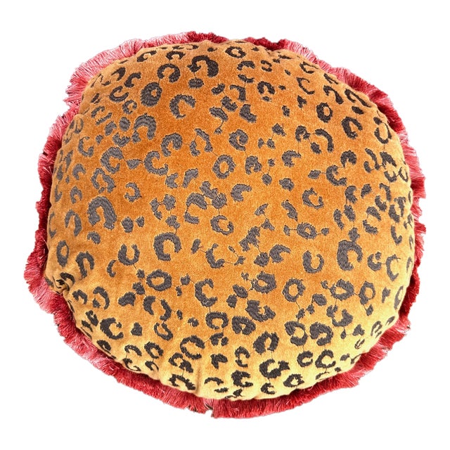 Vintage Round Leopard Print Pillow Chairish
