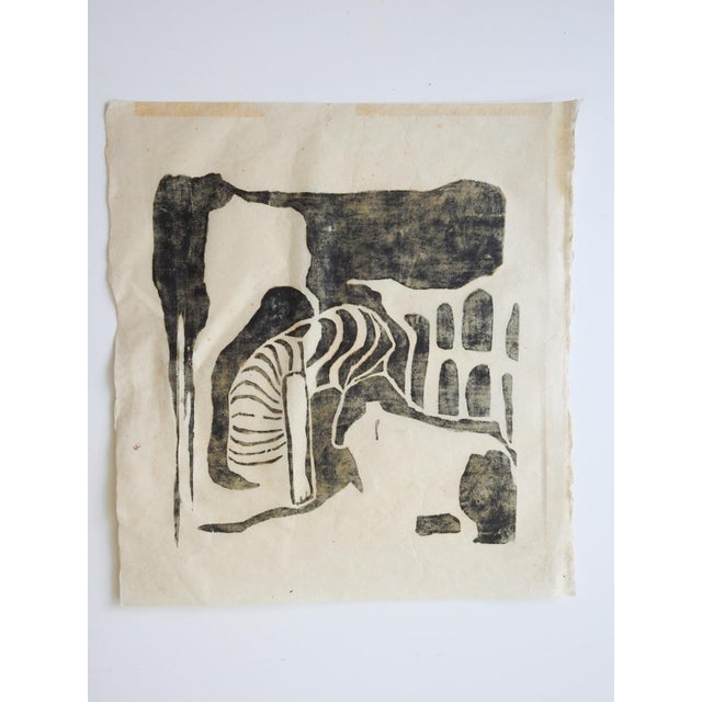 Mid 20th Century Mid 20th Century Black and White Abstract Serigraph For Sale - Image 5 of 5